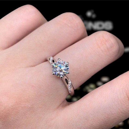 3ct Moissanite Diamond Solitaire Engagement Ring - Black Diamonds New York