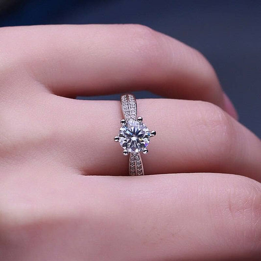 3ct Moissanite Diamond Solitaire Wedding Ring-Black Diamonds New York