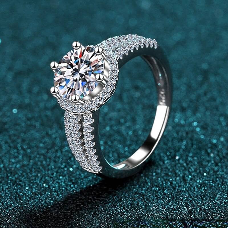 3ct Diamond Round Brilliant Cut Diamond Halo Engagement Ring-Black Diamonds New York