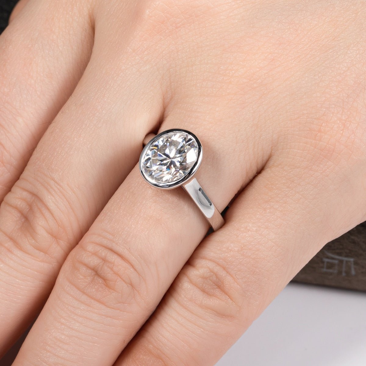 3ct Oval Cut Diamond White Gold Engagement Ring-Black Diamonds New York