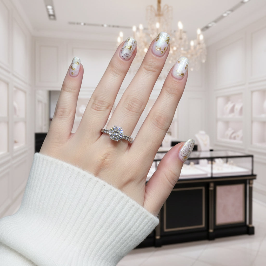 3ct Perfect Cut Diamond Square Arm Ring-Black Diamonds New York