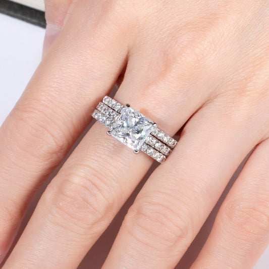 3ct Princess Cut Diamond Engagement Ring Set-Black Diamonds New York