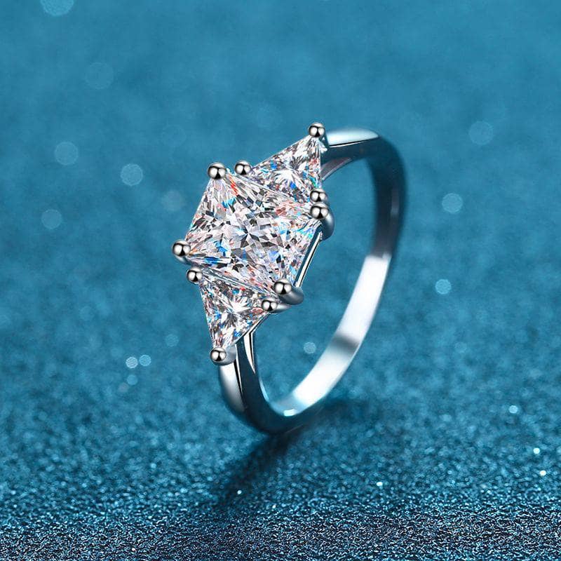 3ct Radiant Cut Moissanite Diamond Engagement Ring - Black Diamonds New York