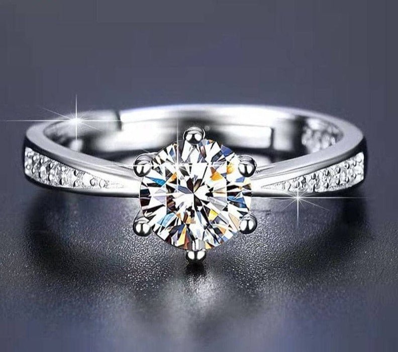 3ct Round Brilliant Moissanite Diamond Solitaire Engagement Ring-Black Diamonds New York
