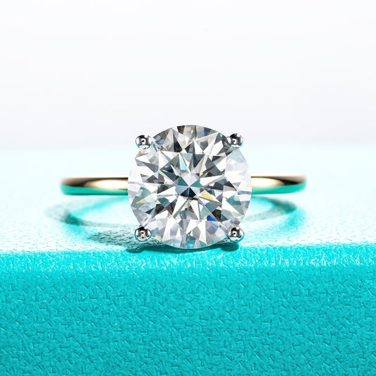 3ct Round Cut Diamond Classic Four Prong Engagement Ring-Black Diamonds New York
