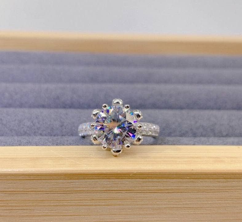 3ct Round Cut Diamond Snowflake Queen Engagement Ring-Black Diamonds New York