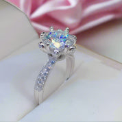 3ct Round Cut Diamond Snowflake Queen Engagement Ring-Black Diamonds New York