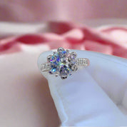 3ct Round Cut Diamond Snowflake Queen Engagement Ring-Black Diamonds New York