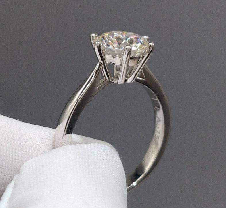 3ct Round Moissanite Classic Engagement Ring-Black Diamonds New York