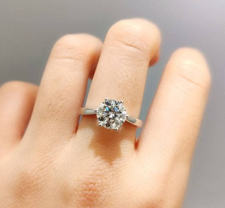 3ct Round Diamond Classic Engagement Ring-Black Diamonds New York