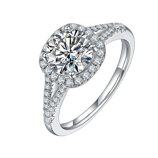 3ct Round Diamond Halo Diamond Ring-Black Diamonds New York