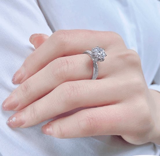 3ct Six Prong Bouquet Engagement Ring - Black Diamonds New York