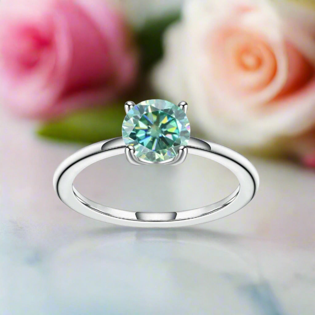 3ct Flat Shoulder 4-Prong Round Diamond Solitaire Engagement Ring-Black Diamonds New York