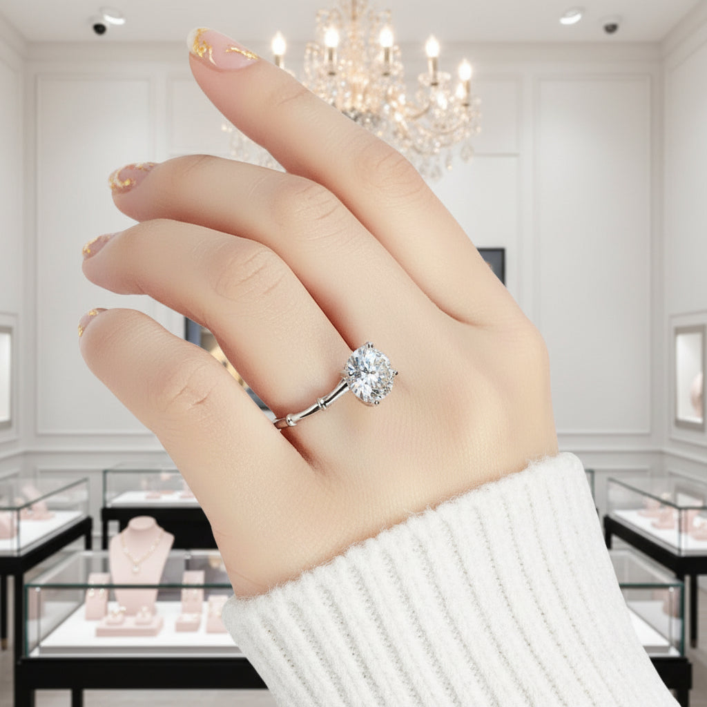 3ct Four Prong Diamond Ring-Black Diamonds New York