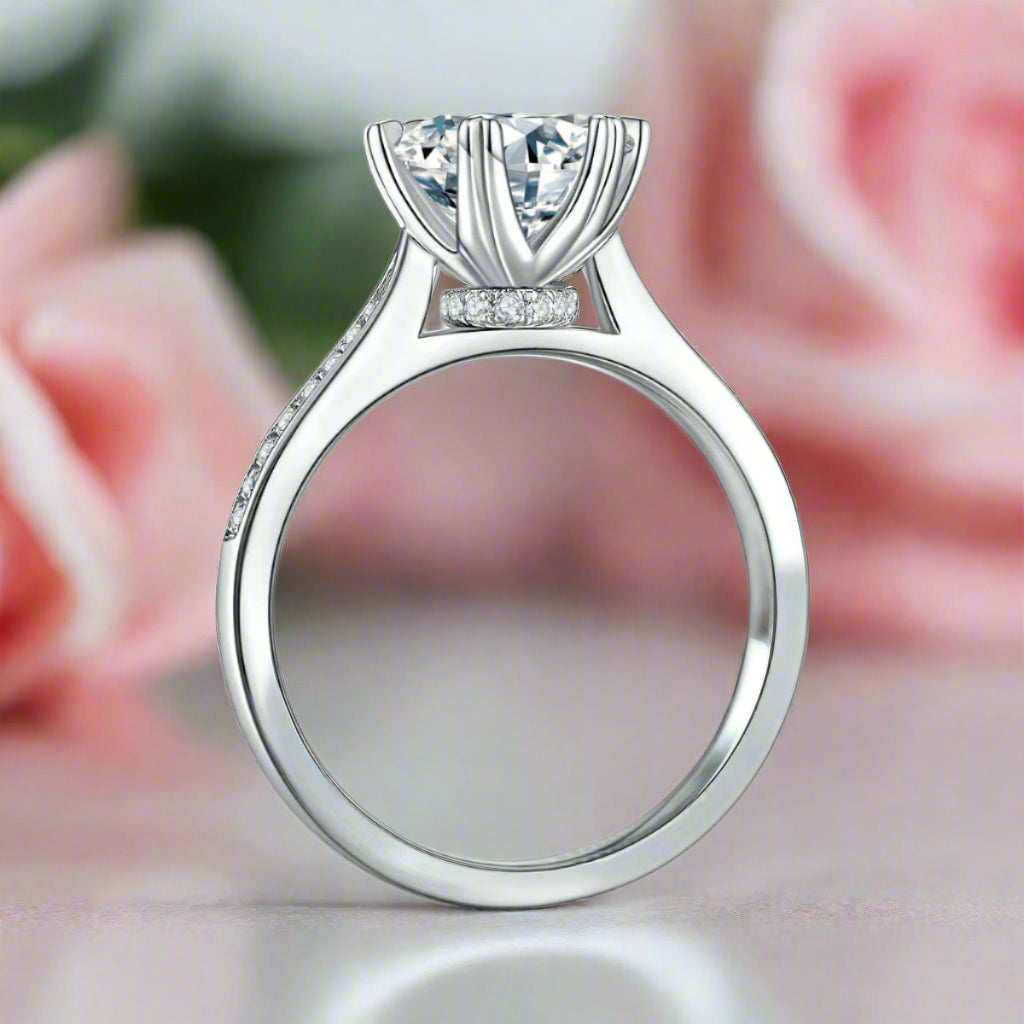 3ct Round Channel Diamond Engagement Ring-Black Diamonds New York