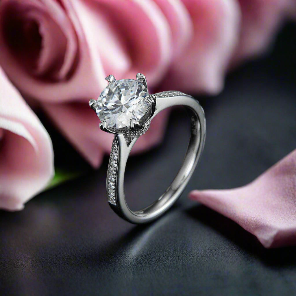 3ct Round Channel Diamond Engagement Ring-Black Diamonds New York