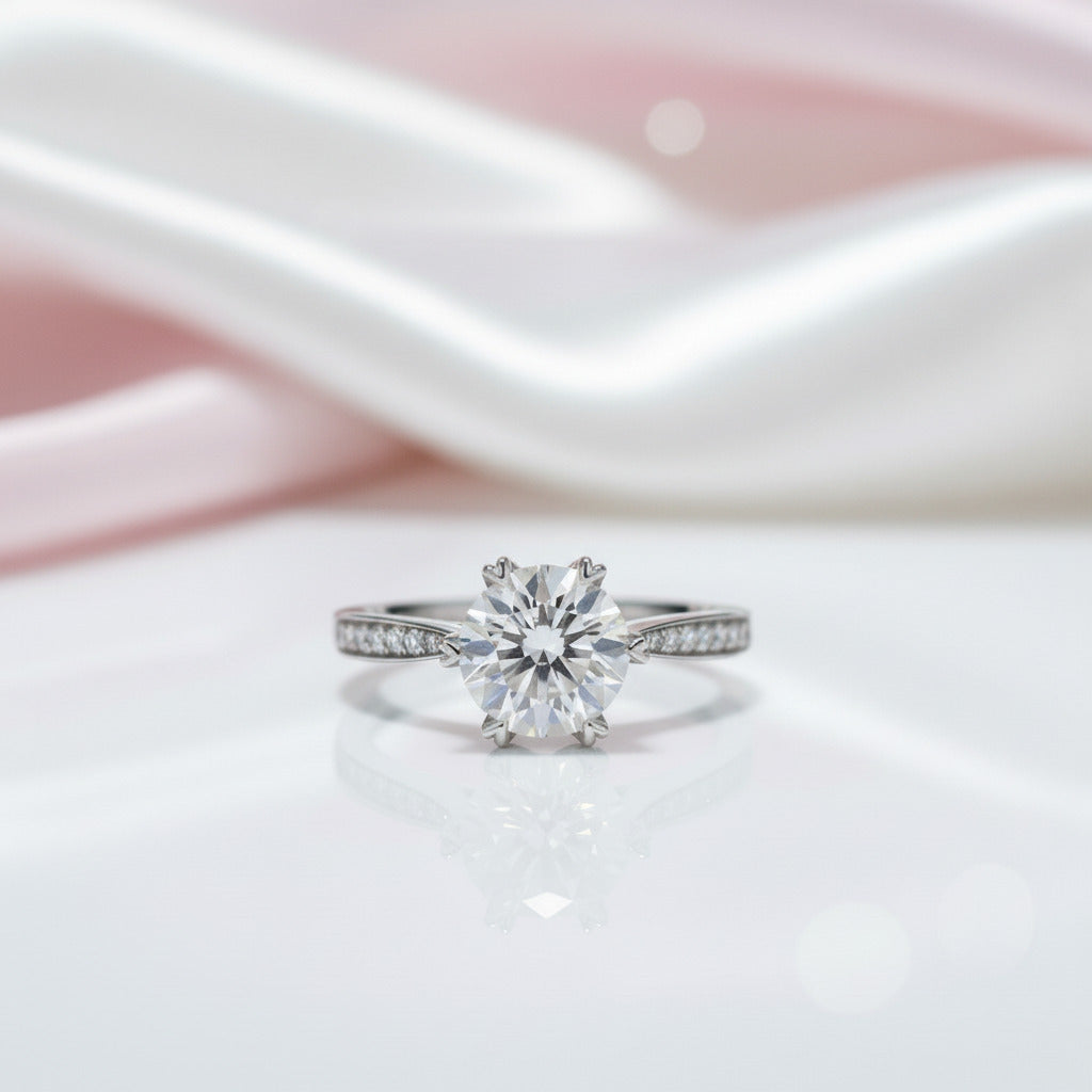 3ct Round Channel Diamond Option Engagement Ring-Black Diamonds New York