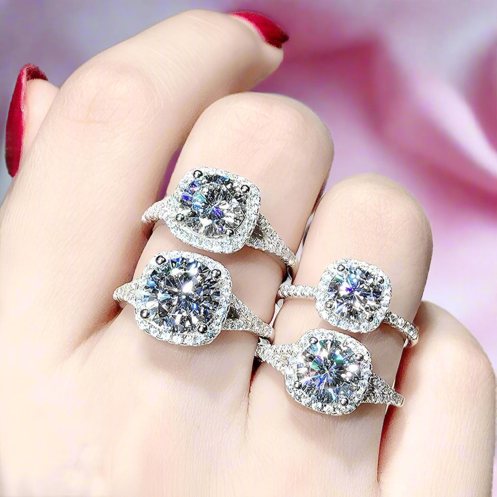 3ct Round Diamond Halo Ring-Black Diamonds New York