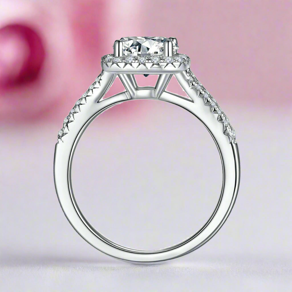 3ct Round Diamond Halo Ring-Black Diamonds New York