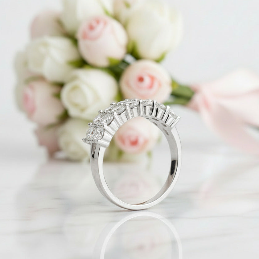 3mm Half Eternity Diamond Option Wedding Ring-Black Diamonds New York
