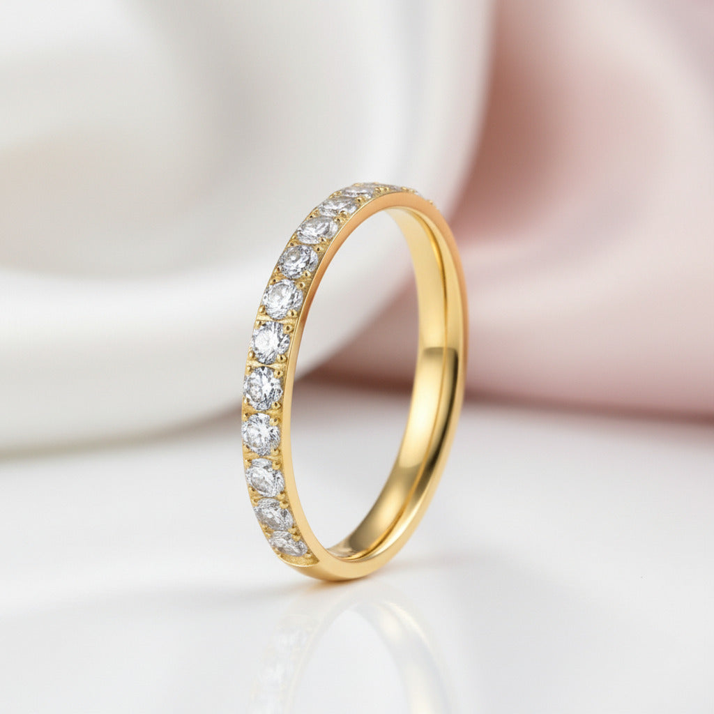 3mm Eternity Diamond Option Statement Titanium Wedding Band-Black Diamonds New York