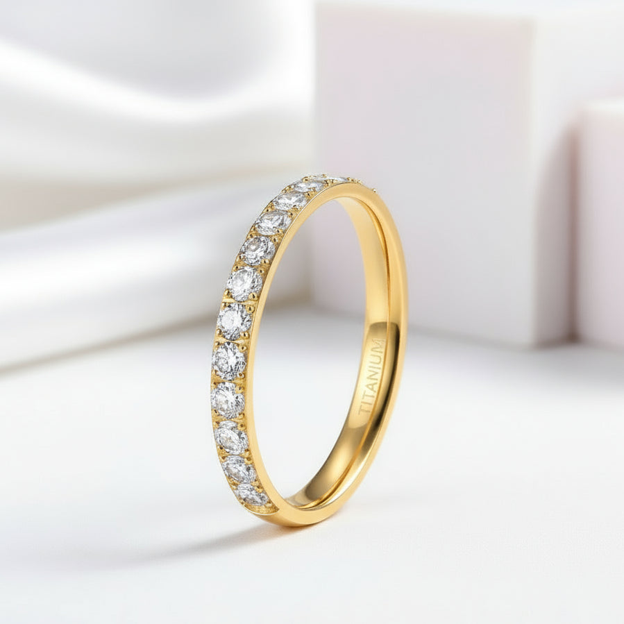 3mm Half Eternity Diamond Statement Titanium Wedding Band-Black Diamonds New York