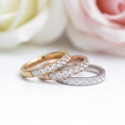 3mm Half Eternity Diamond Statement Titanium Wedding Band-Black Diamonds New York