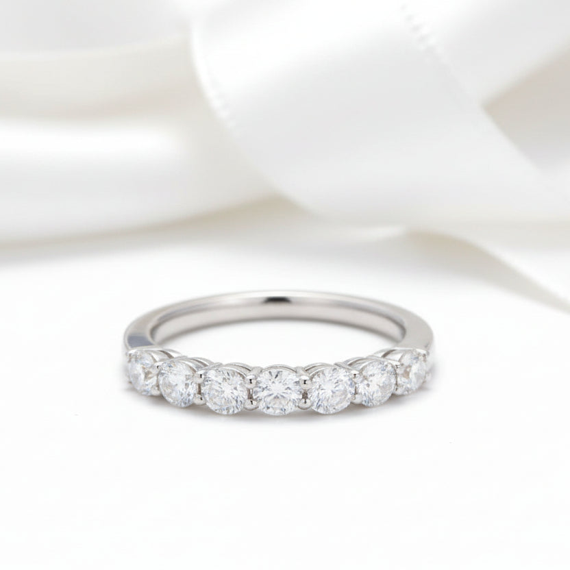 3mm Round Cut Diamond Option Eternity Wedding Band-Black Diamonds New York