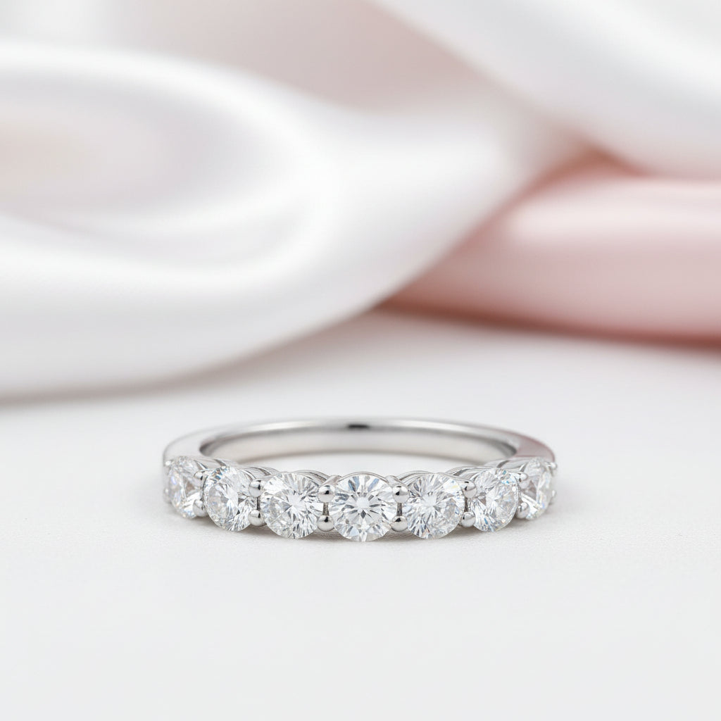 3mm Round Cut Diamond Option Eternity Wedding Band-Black Diamonds New York