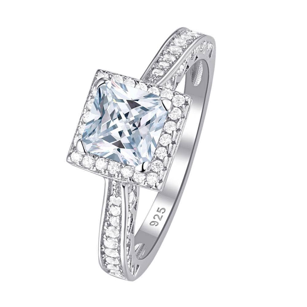 3pcs 2.8ct Princess Cut White Created Diamond Engagement Ring Set-Black Diamonds New York