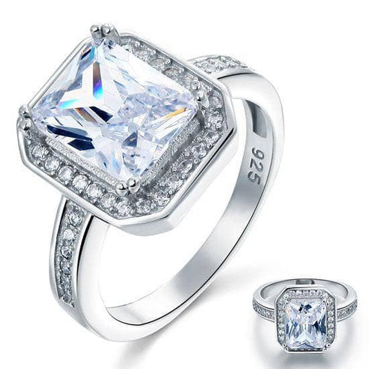 4 Carat Rectangle Wedding Engagement Ring Jewelry-Black Diamonds New York