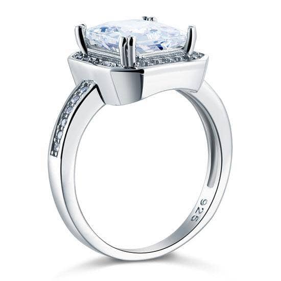 4 Carat Rectangle Wedding Engagement Ring Jewelry