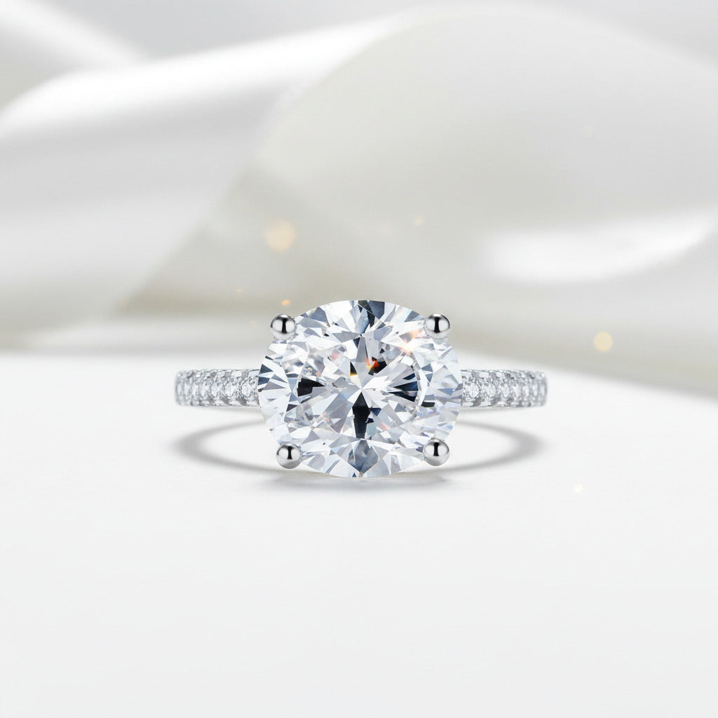 4.0 Ct Oval Cut Diamond Option Wedding Anniversary Ring-Black Diamonds New York