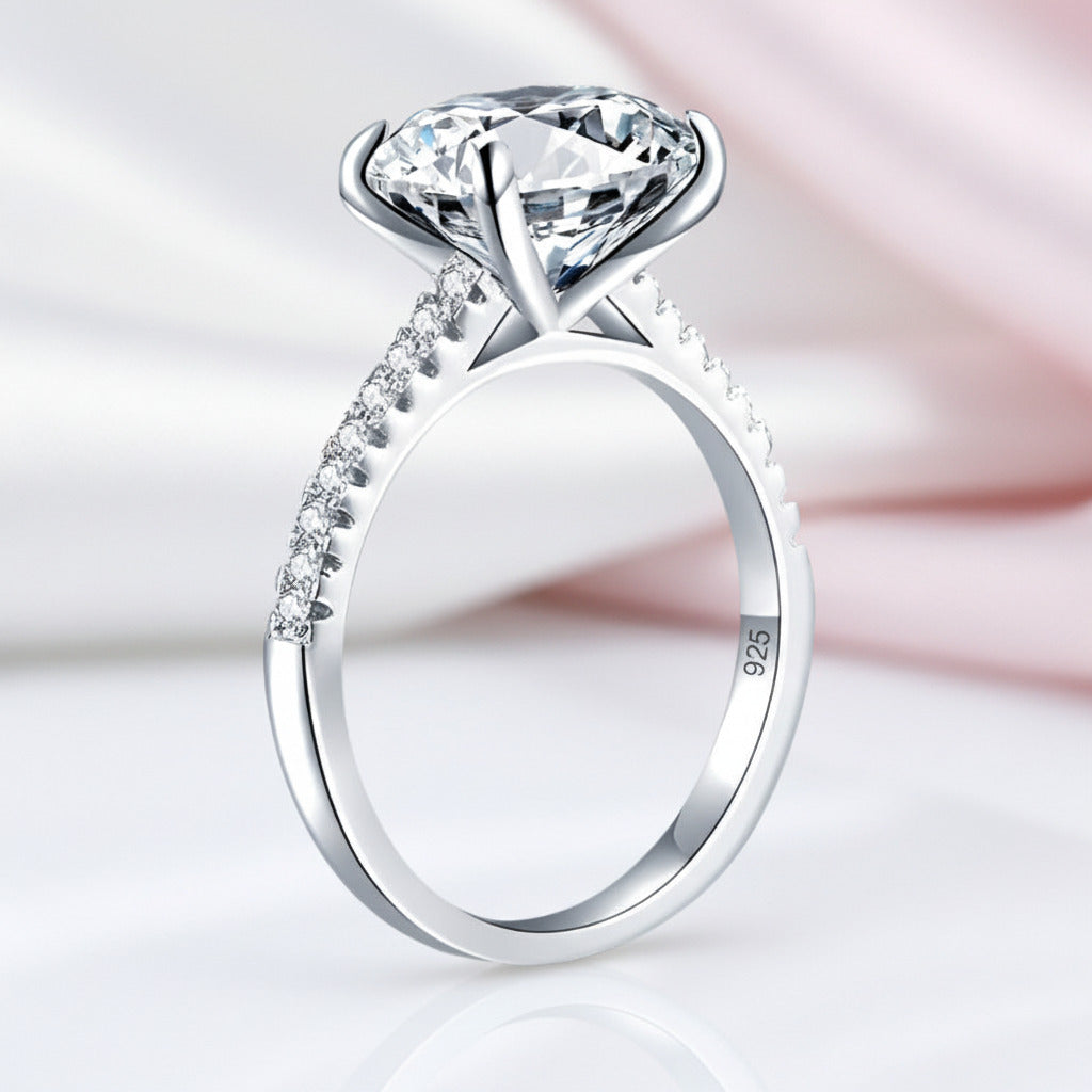 4.0 Ct Oval Cut Diamond Option Wedding Anniversary Ring-Black Diamonds New York