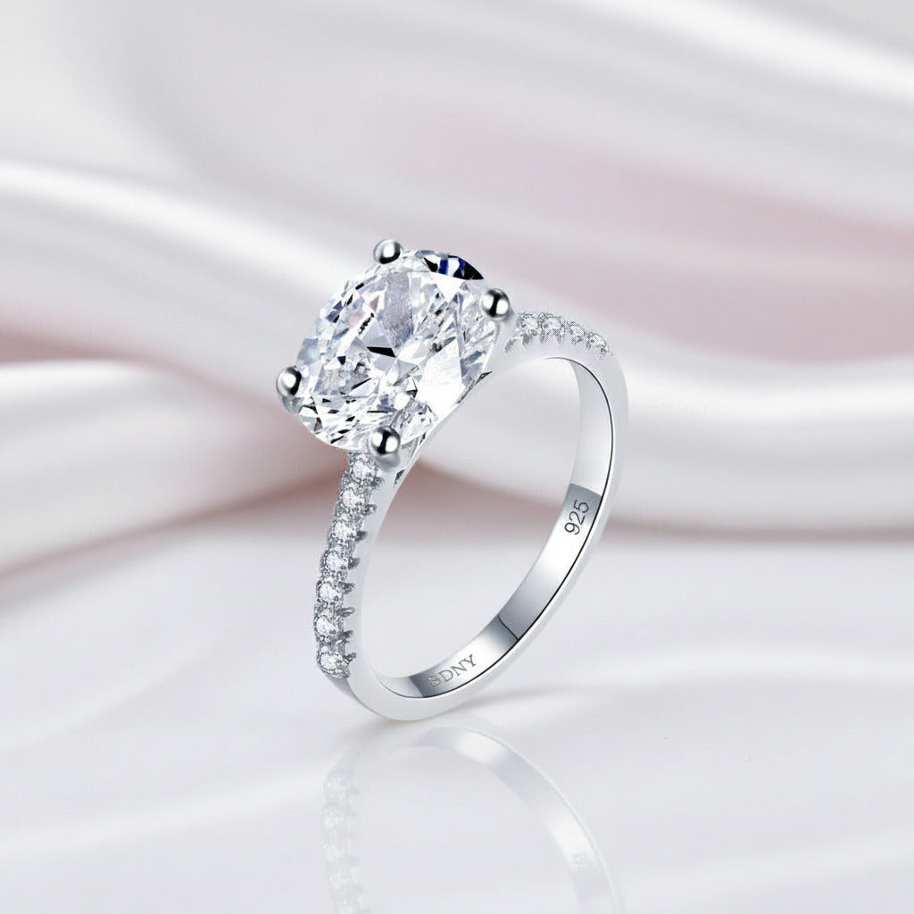 4.0 Ct Oval Cut Diamond Option Wedding Anniversary Ring-Black Diamonds New York