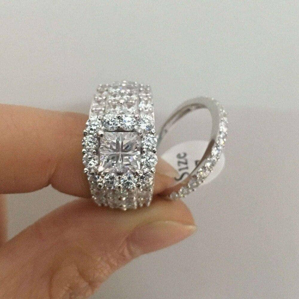 4 Carats Cross Cut EVN Stone Ring Set-Black Diamonds New York