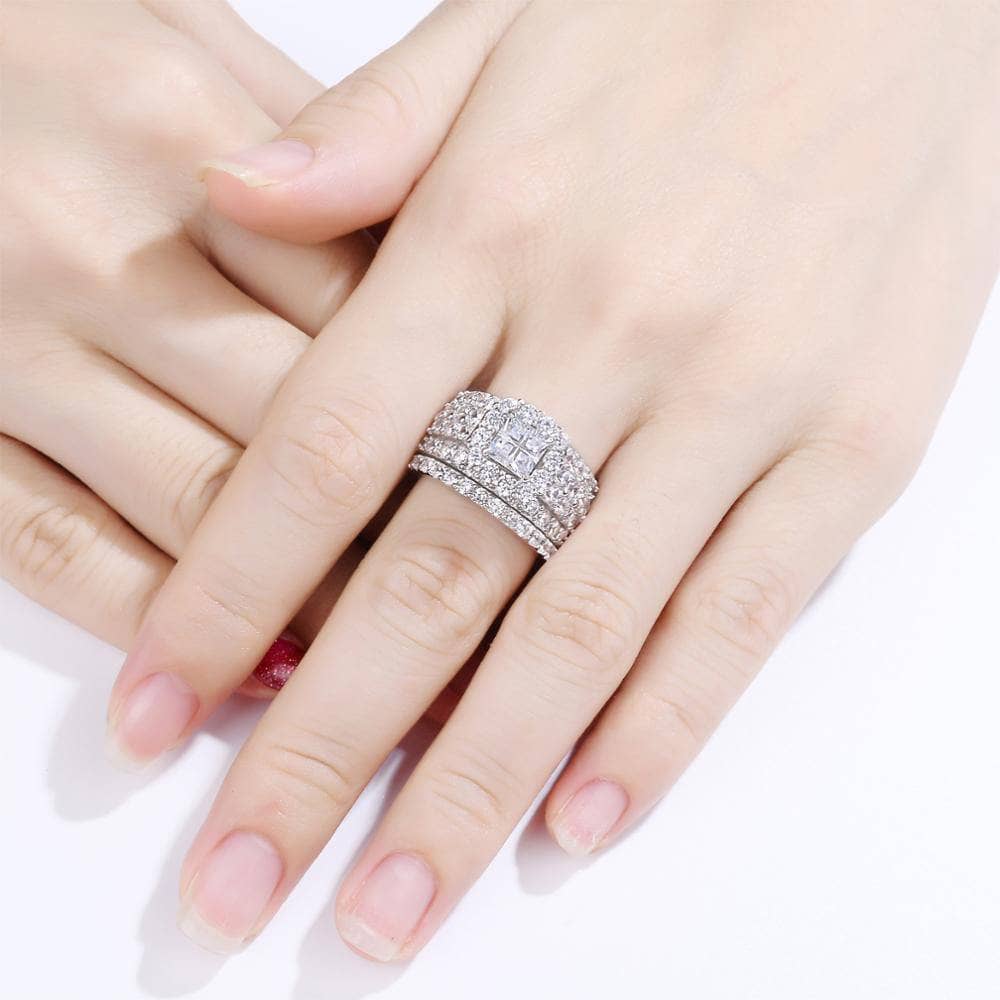 4 Carats Cross Cut EVN Stone Ring Set-Black Diamonds New York