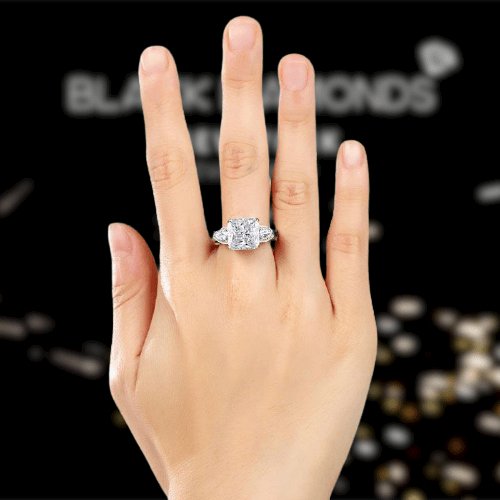 Created Diamond Vintage Luxury Engagement Ring 4 Ct - Black Diamonds New York