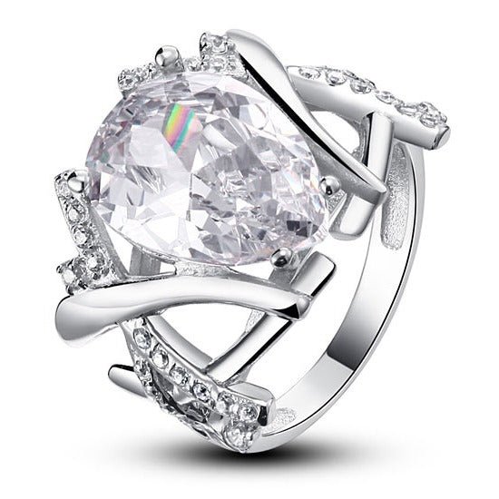 4.0 ct Pear-Cut Diamond Anniversary Ring - Black Diamonds New York