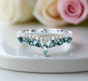 4*2mm Natural Marquise Moss Agate Ring-Black Diamonds New York