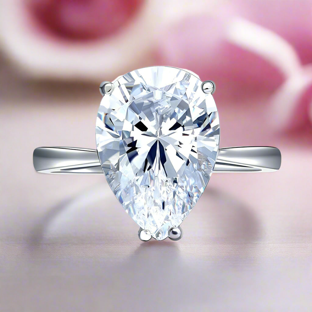 4.50ct Pear-Cut Diamond Engagement Ring-Black Diamonds New York