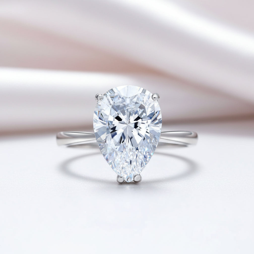 4.50ct Pear-Cut Diamond Option Engagement Ring-Black Diamonds New York