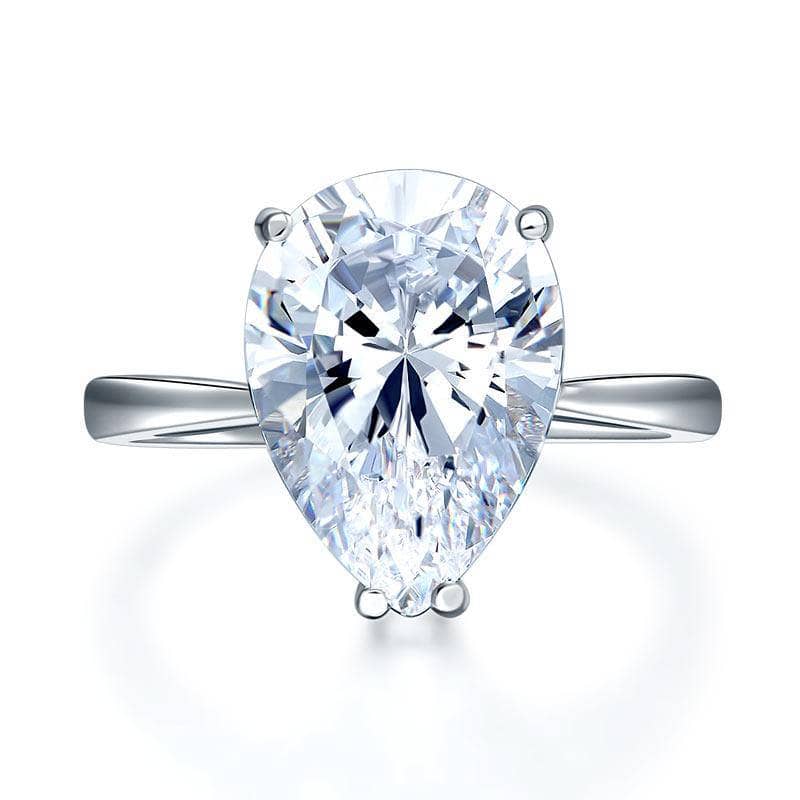 Created Diamond Luxury Engagement Ring Solitaire Pear Cut 4.5 Carat