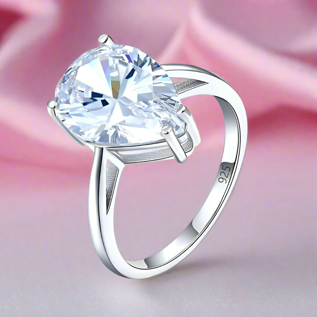 4.50ct Pear-Cut Diamond Engagement Ring-Black Diamonds New York