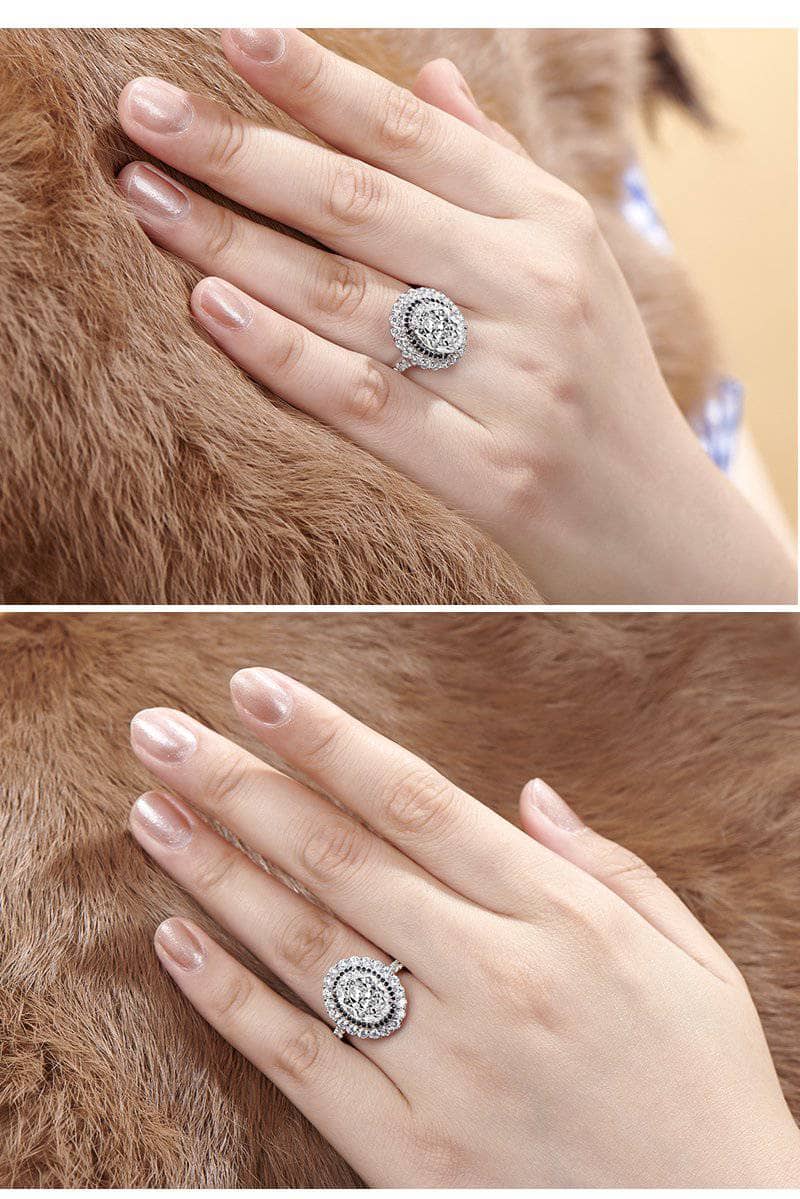 4.5ct Oval Cut Halo EVN Stone Engagement Ring-Black Diamonds New York