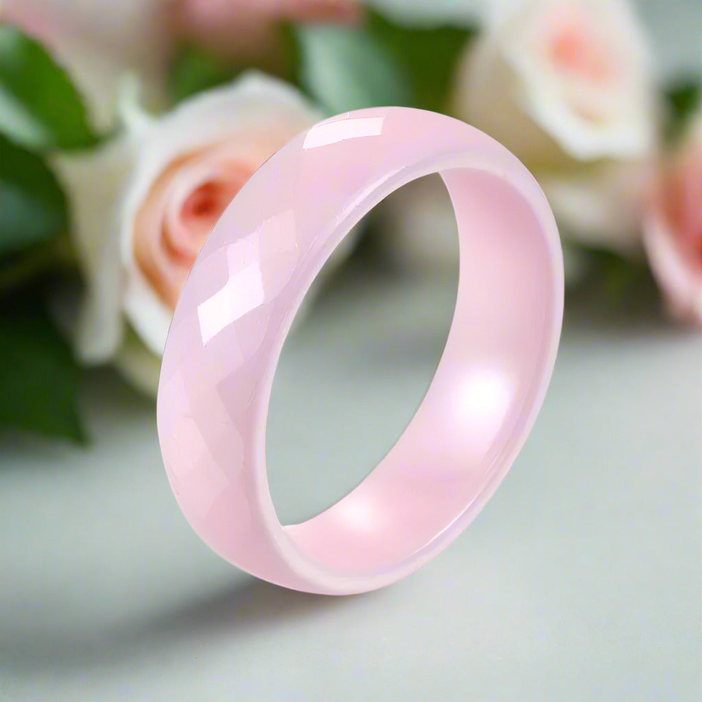 6mm Ceramic Women's Wedding Band-Black Diamonds New York