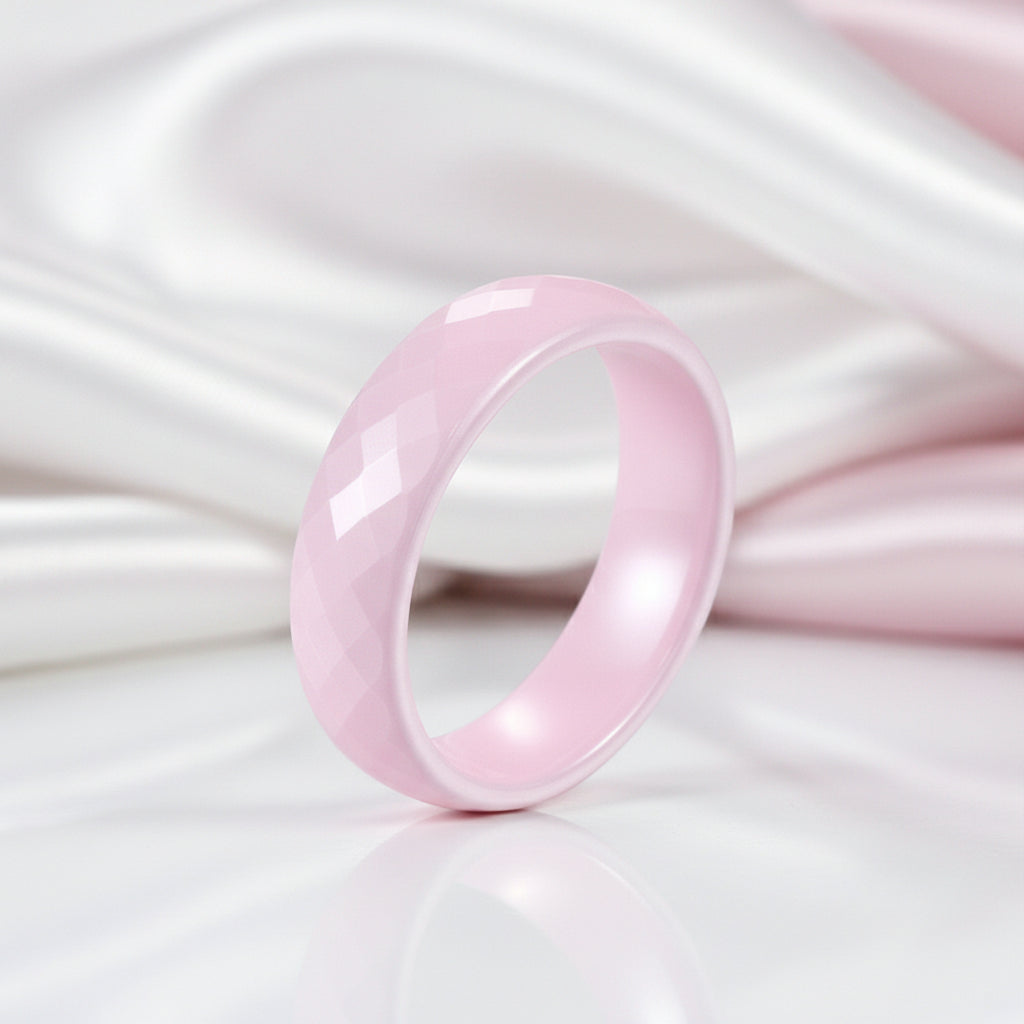 6mm Ceramic Women's Wedding Band-Black Diamonds New York