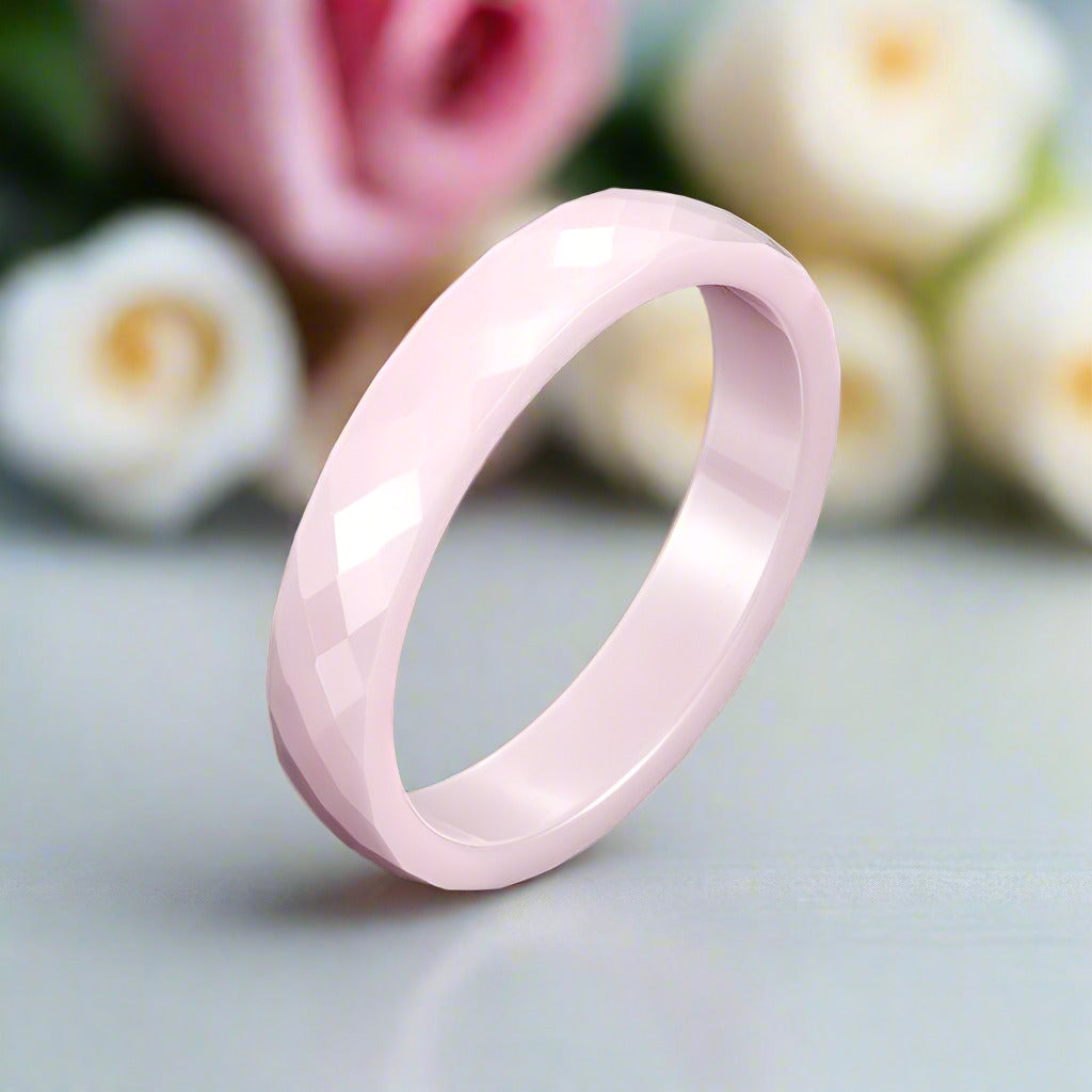 6mm Ceramic Women's Wedding Band-Black Diamonds New York