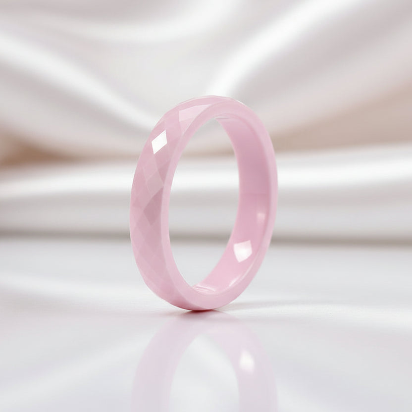 6mm Ceramic Women's Wedding Band-Black Diamonds New York