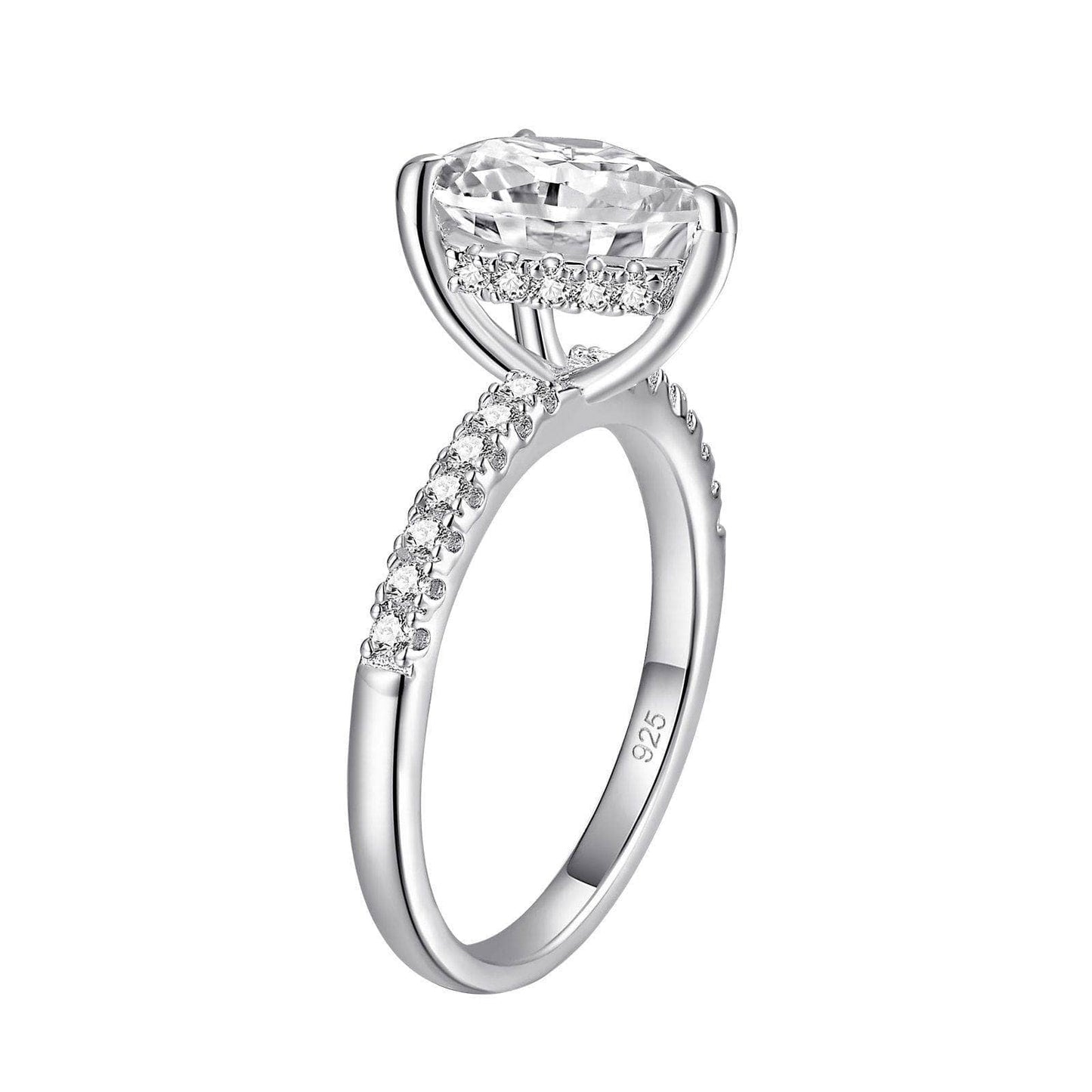 4ct Pear Cut Created Diamond Engagement Ring-Black Diamonds New York
